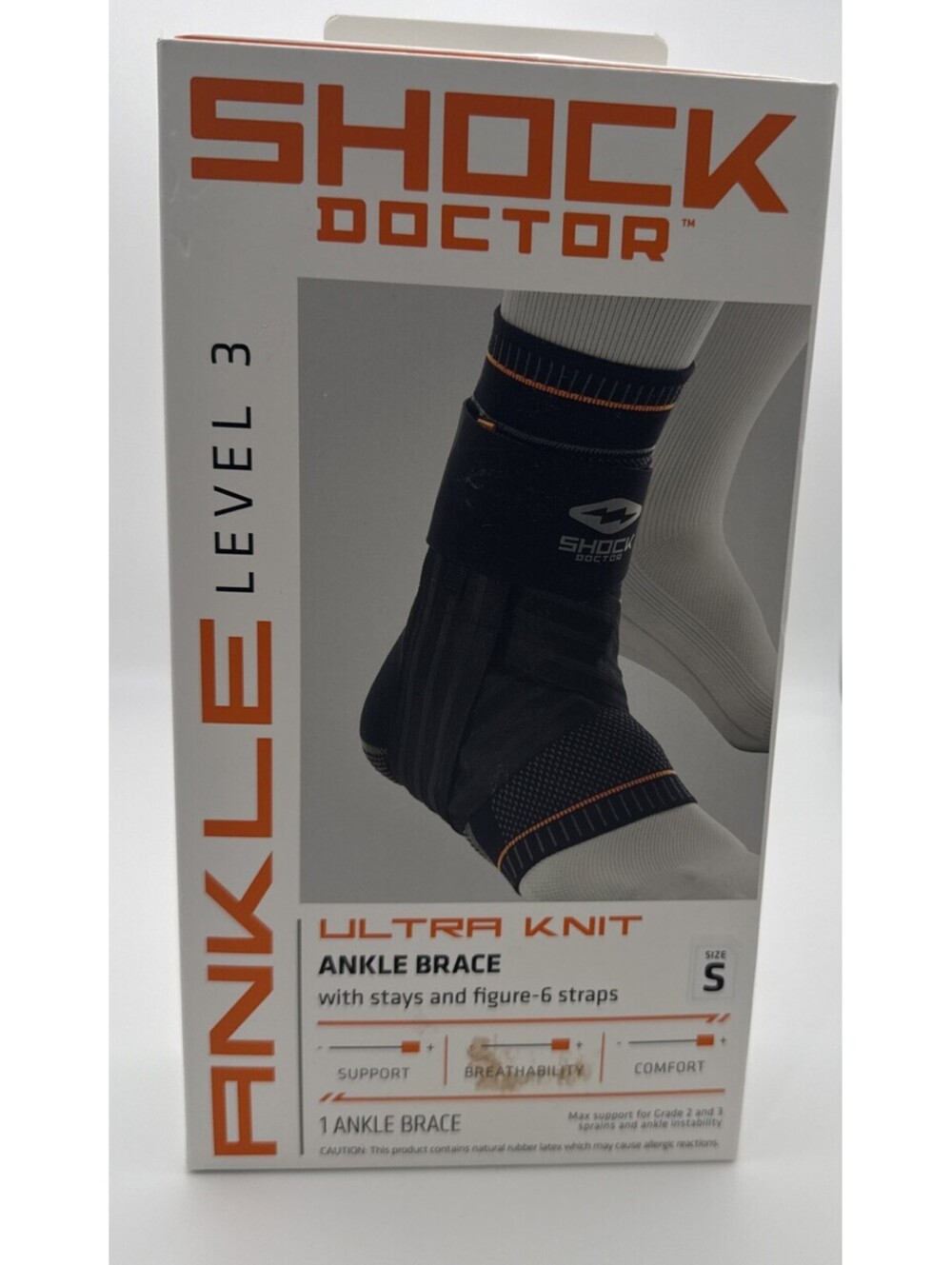 Shock Doctor Ankle Brace W/stays and figures -6 straps small 8”-8.5”